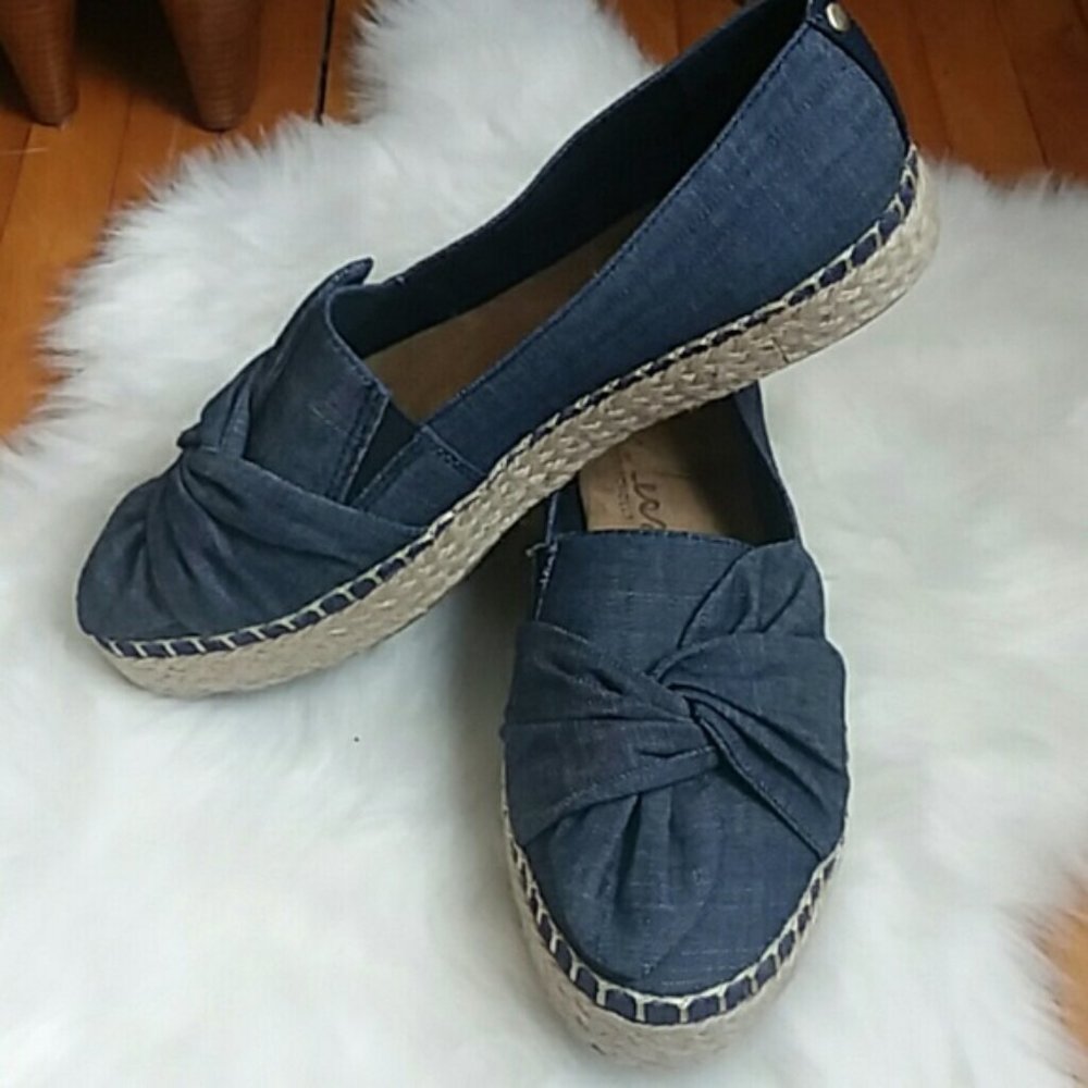 Denim Knot Blue and  Woven Espadrilles
